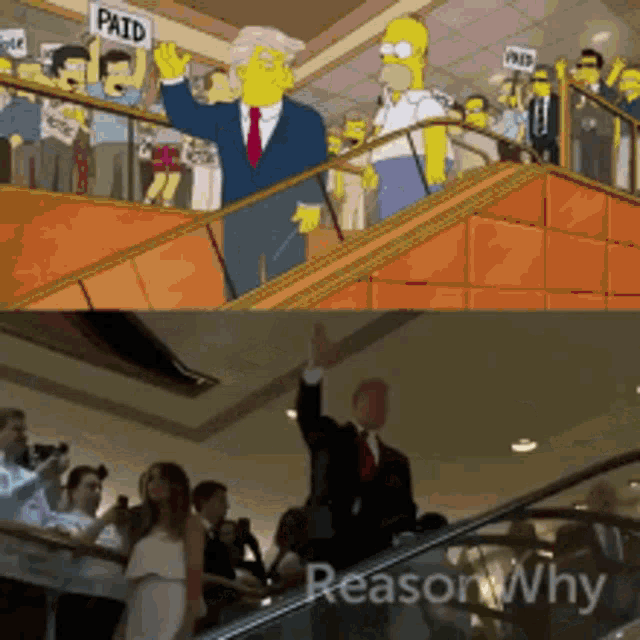 Simpsons Donald Trump GIF - Simpsons Donald Trump Going Down In The  Escalator - Discover & Share GIFs