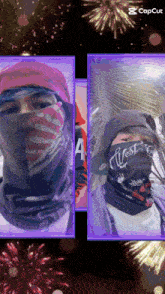 a man wearing a bandana with west on it