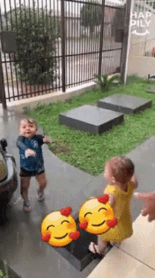 rain happily toddler feel the rain excited