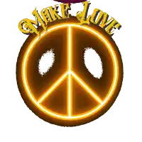 a peace sign with the words make love written above it