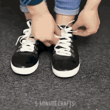 Glowing Laces Black Shoes GIF