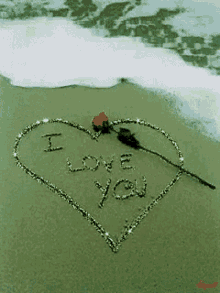 I Love You Sandy Beach GIF - I Love You Sandy Beach Rose Heart GIFs