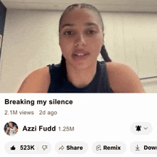 a picture of a woman with the caption breaking my silence .