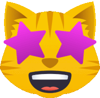 Starstruck Cat Sticker - Starstruck Cat Joypixels Stickers