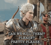 a video game character asks if we can kill them