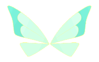 a pair of green butterfly wings with a white background