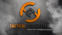 a logo for the tactical assault team with a smokey background