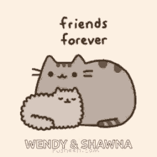 Pusheen Friends Forever GIF - Pusheen Friends Forever Wendy And Shawna GIFs