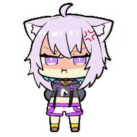 a cartoon drawing of a girl with a cat ear