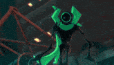 a green circle with a triangle in the center