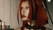 a close up of a woman 's face in a video game .