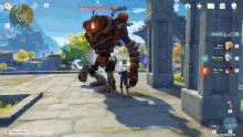 a screenshot of a video game shows a robot with the number 74 on its head