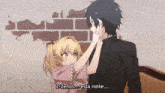 a girl touches a man 's face and says " z-zenos ... esta noite "