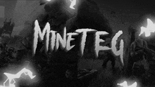 a black and white poster with the word mineteg