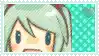 a close up of a cartoon girl 's face on a blue background .