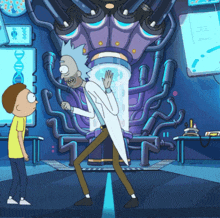 a cartoon of rick and morty in a room