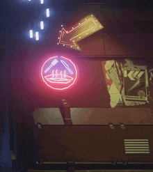 a neon sign that says ' sss ' in a circle