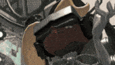 a close up of a person wearing a virtual reality device
