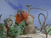 a cartoon character with a hookah in front of him