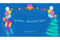 a blue background with the words happy boxing day in white