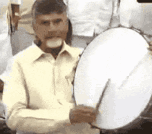 Chandrababu Drumming GIF