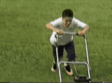 Mowing Grass Running While Mowing GIF - Mowing Grass Running While Mowing GIFs