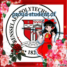 a picture of a girl with the words polytech proud student of written on it