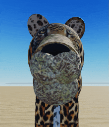 a computer generated image of a leopard with a large mouth