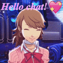 Persona 3 Hello Chat GIF - Persona 3 Hello Chat Yukari Takeba GIFs