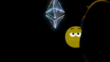 a yellow smiley face is surrounded by a globe and a diamond