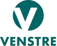 a logo for a company called venstre with a green circle and white letter v