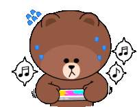 Brown Bear Playing Sticker - Brown Bear Playing Gaming Stickers