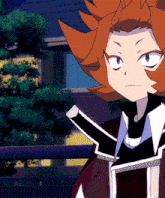 a cartoon character with a serious look on her face
