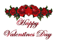 a happy valentine 's day greeting with red roses and hearts