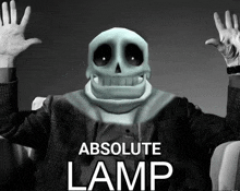 a picture of a skeleton with the words absolute lamp above it