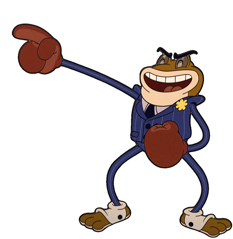 Laughing Croaks Sticker - Laughing Croaks The Cuphead Show Stickers