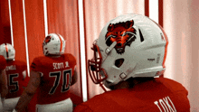 a football player with the number 70 on the back of his shirt