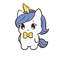 a cartoon of a unicorn with the words " i need hug " underneath it