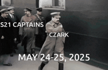 a black and white photo of a group of men with the date of may 24-25 2025
