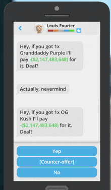a phone screen shows a text from louis fourrier