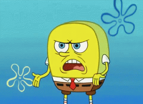 spongebob upset gif