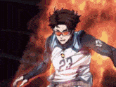 a man with the number 22 on his shirt is running