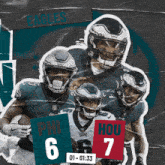 a collage of eagles football players including phil hou
