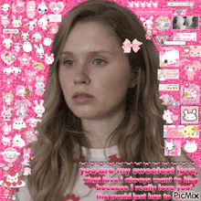 a picture of a girl with the words " you are my sweetest love " on it
