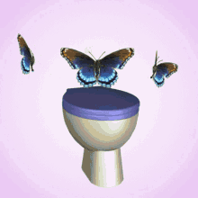 wazzup whatsup toilet 3d gifs artist butterflies