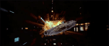 Flying Away From Explosions - Star Wars GIF - Star Wars Tie Figher Death Star GIFs