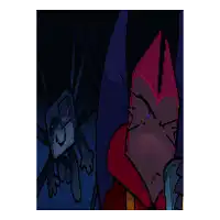 a pixel art drawing of a cartoon character