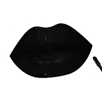 a close up of a black lipstick with a brush that says bb on it
