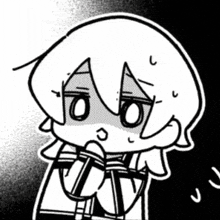 a black and white drawing of a person with a bow tie