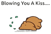 a cartoon of a teddy bear blowing a kiss
